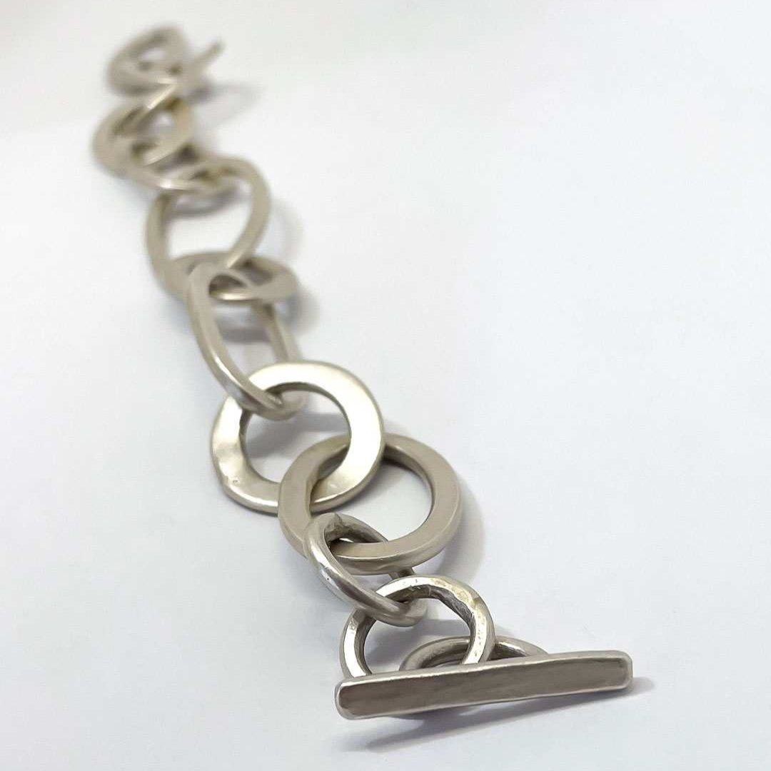 Heavy Abstract Orbit Link Bracelet in Sterling Silver - HerbertandWilks Jewellery