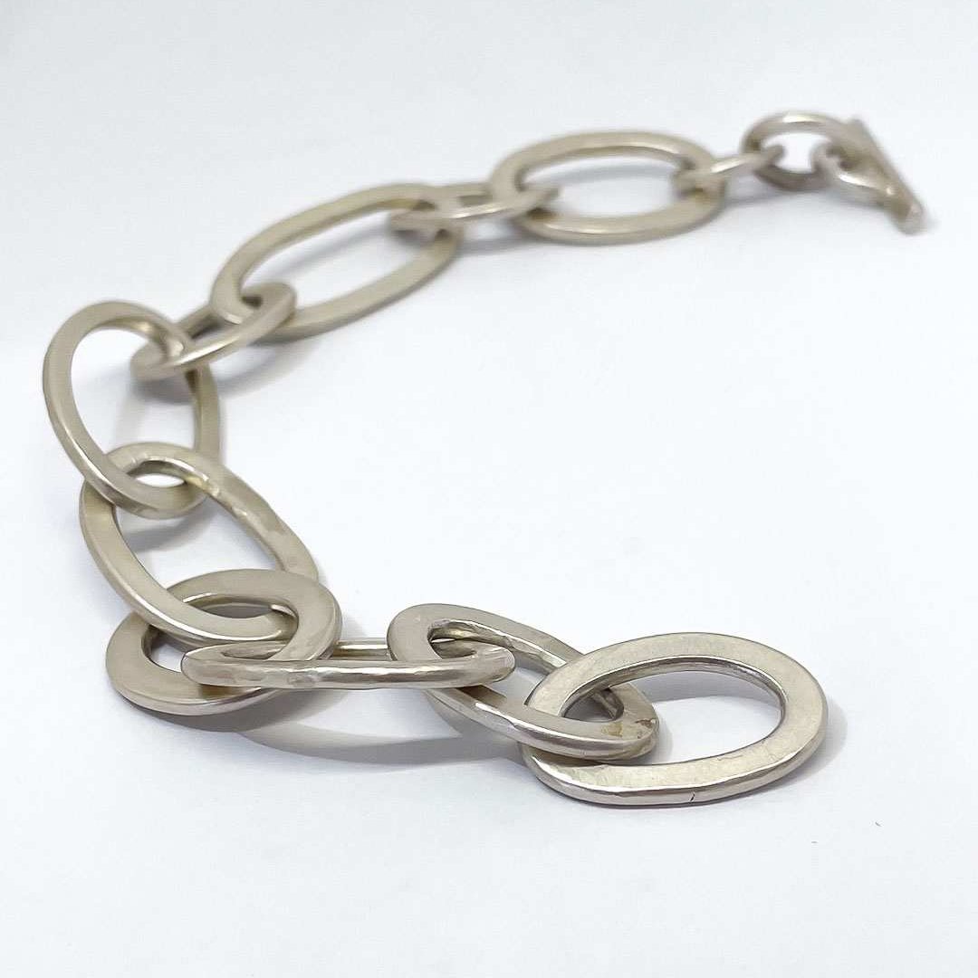 Heavy Abstract Orbit Link Bracelet in Sterling Silver - HerbertandWilks Jewellery