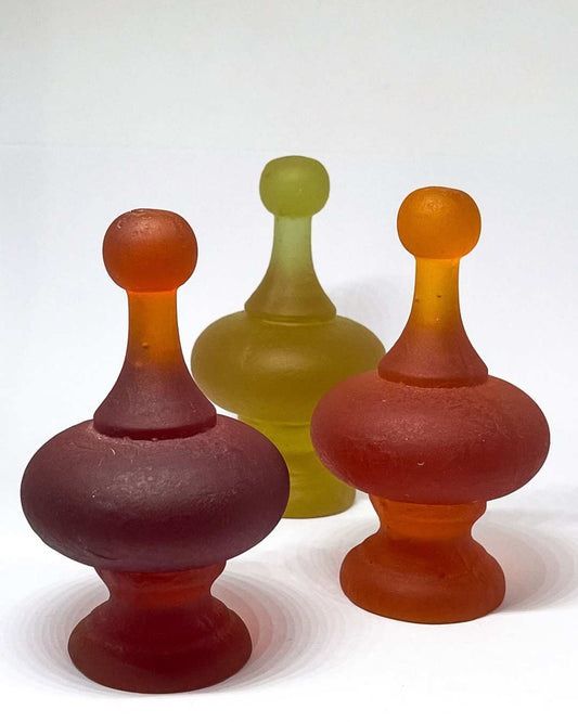 Cast Glass Finial - Dark Orange - HerbertandWilks Jewellery