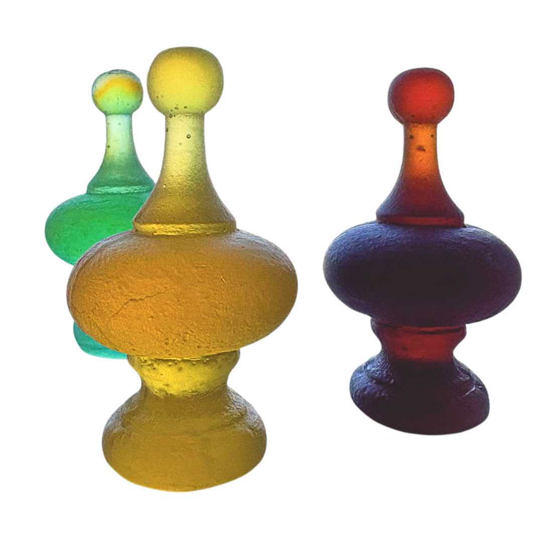 Cast Glass Finial Sculpture – Yellow - HerbertandWilks Jewellery