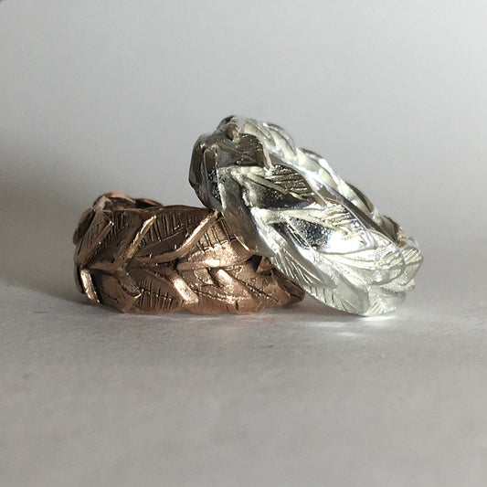 Gold Double Leaf Band - HerbertandWilks Jewellery