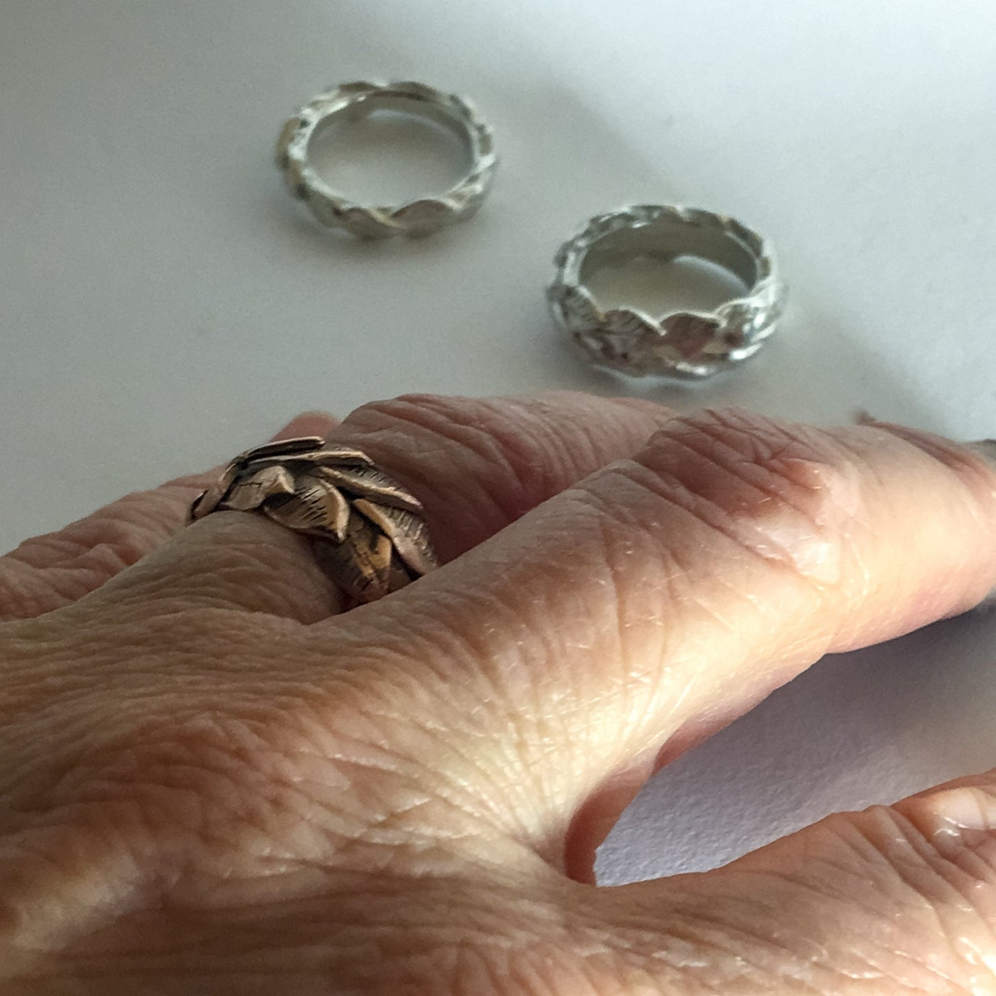 Gold Double Leaf Band - HerbertandWilks Jewellery