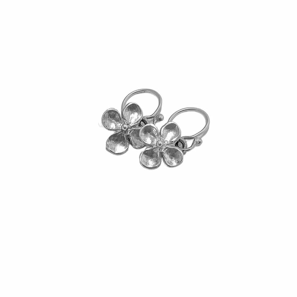 Hydrangea Flower Dangle Earrings in Sterling Silver - HerbertandWilks Jewellery