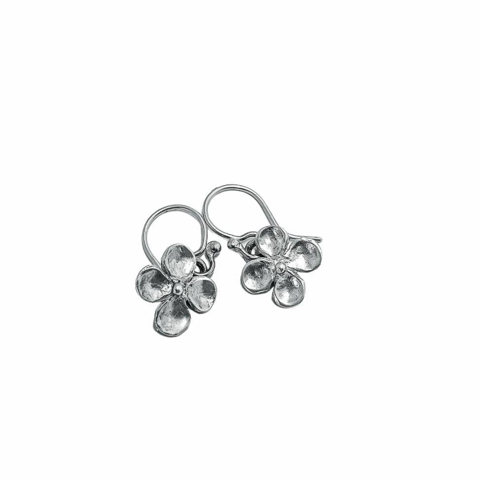 Hydrangea Flower Dangle Earrings in Sterling Silver - HerbertandWilks Jewellery