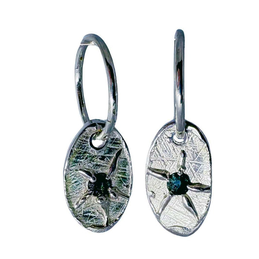 Oval Nebula Gem Earrings Set with Blue Sapphires - HerbertandWilks Jewellery