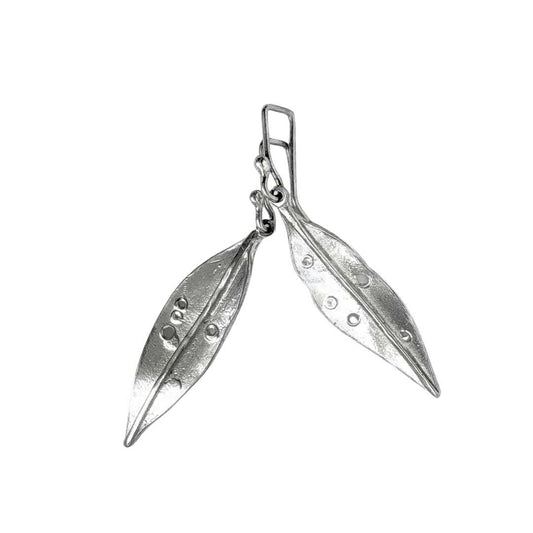 Pohutukawa Leaf Pendant Earrings | Sterling Silver | Long - HerbertandWilks Jewellery