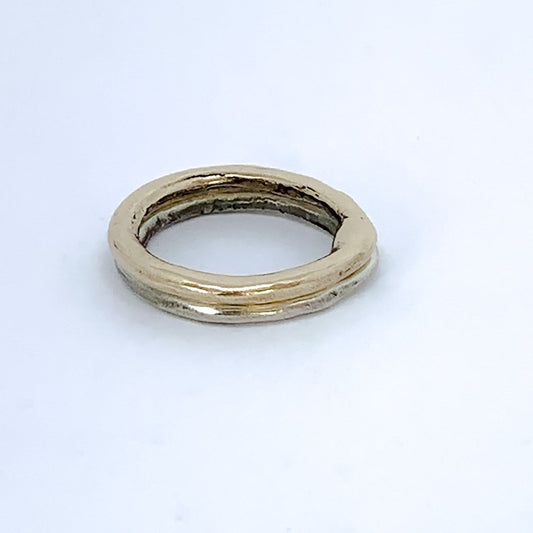 The Sun and The Moon Stacking Rings - 9ct Yellow and White Gold - Size L - HerbertandWilks Jewellery