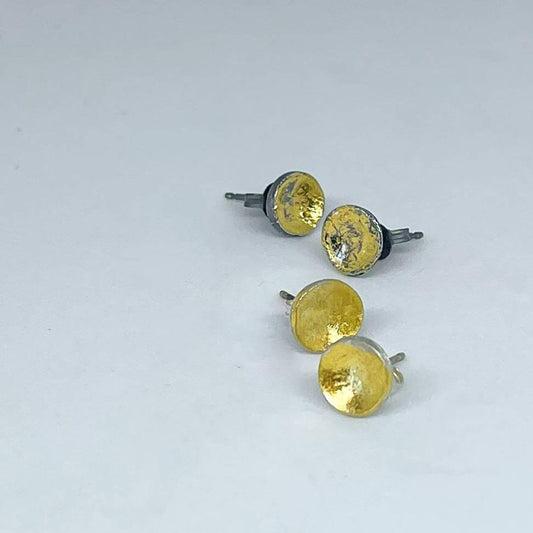 Wrapped Small Concave Stud Earrings - HerbertandWilks Jewellery