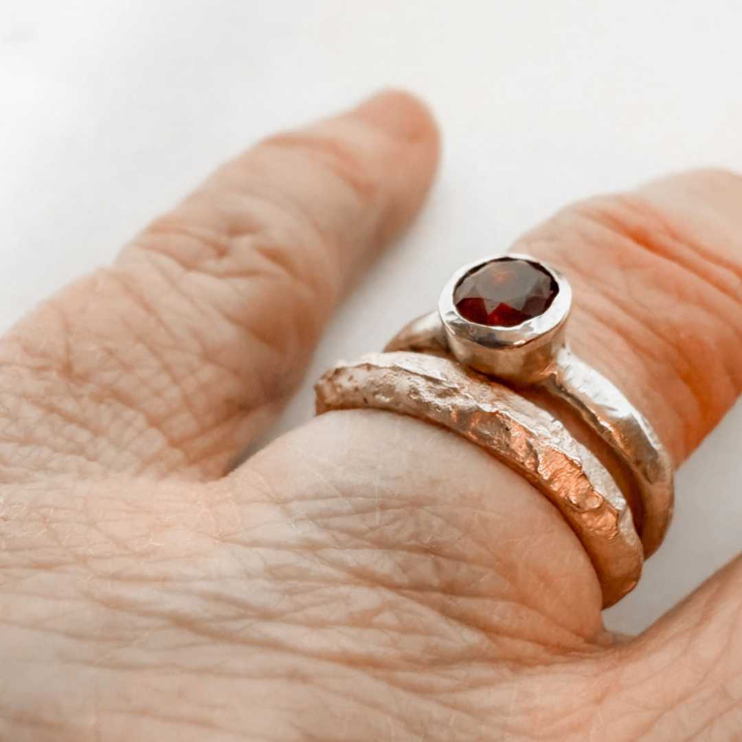 3 mm Sandcast Lumora Ring – Gold - HerbertandWilks Jewellery