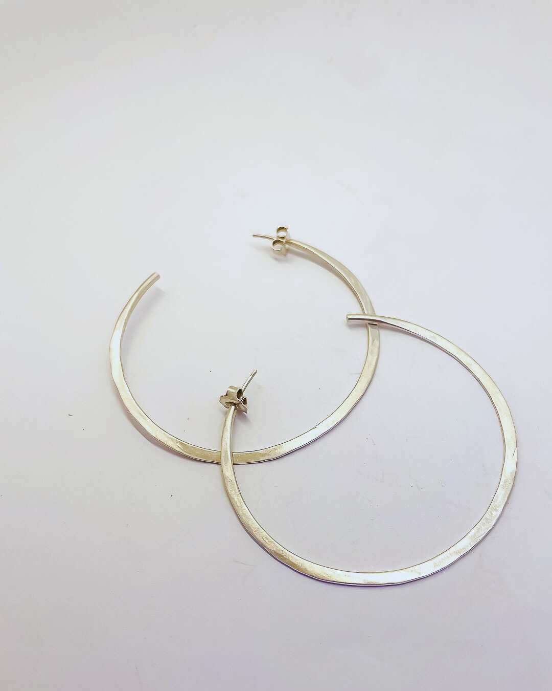 Xtra Large Lunar Hoop Earrings in Sterling Silver