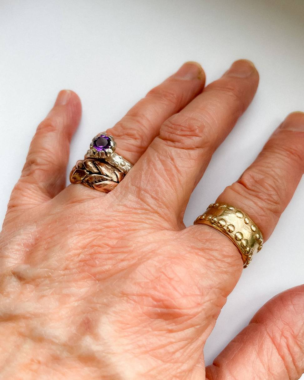 One Off Amethyst Bloom Ring in Sterling Silver, Size N (In Stock)