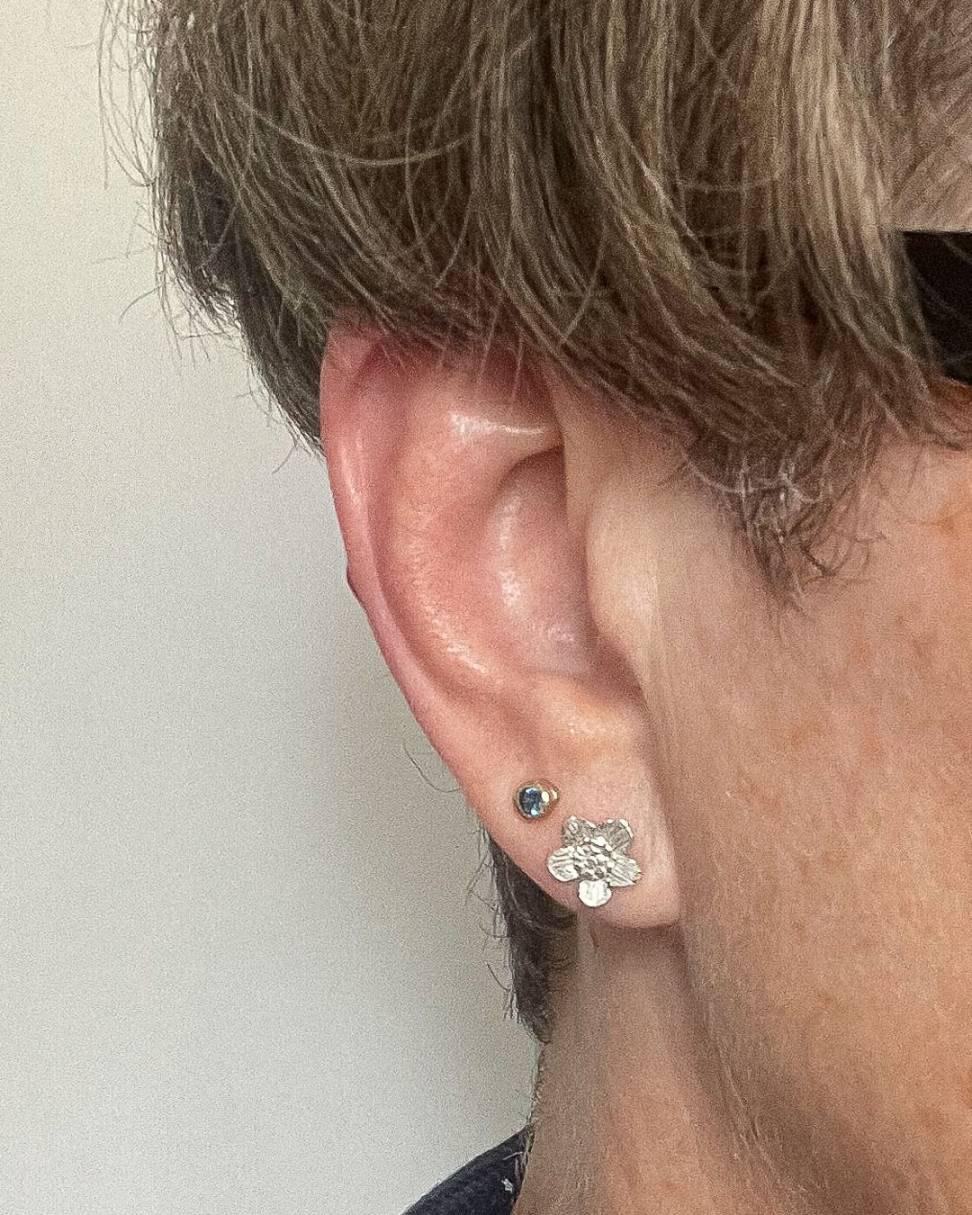 Daisy Flower Sterling Silver Stud Earrings