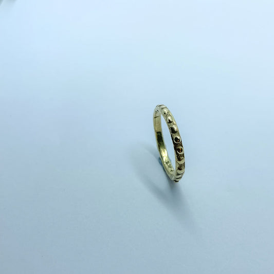 Fluid - 2mm Textured Ring Band - 18ct Yellow Gold