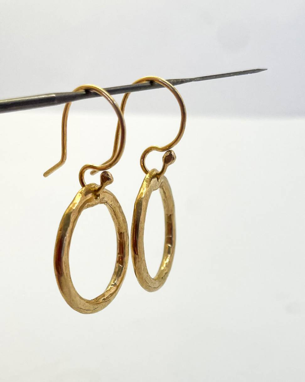 Organic Circle 18ct Gold Plated Hoop Earrings: Timeless Style