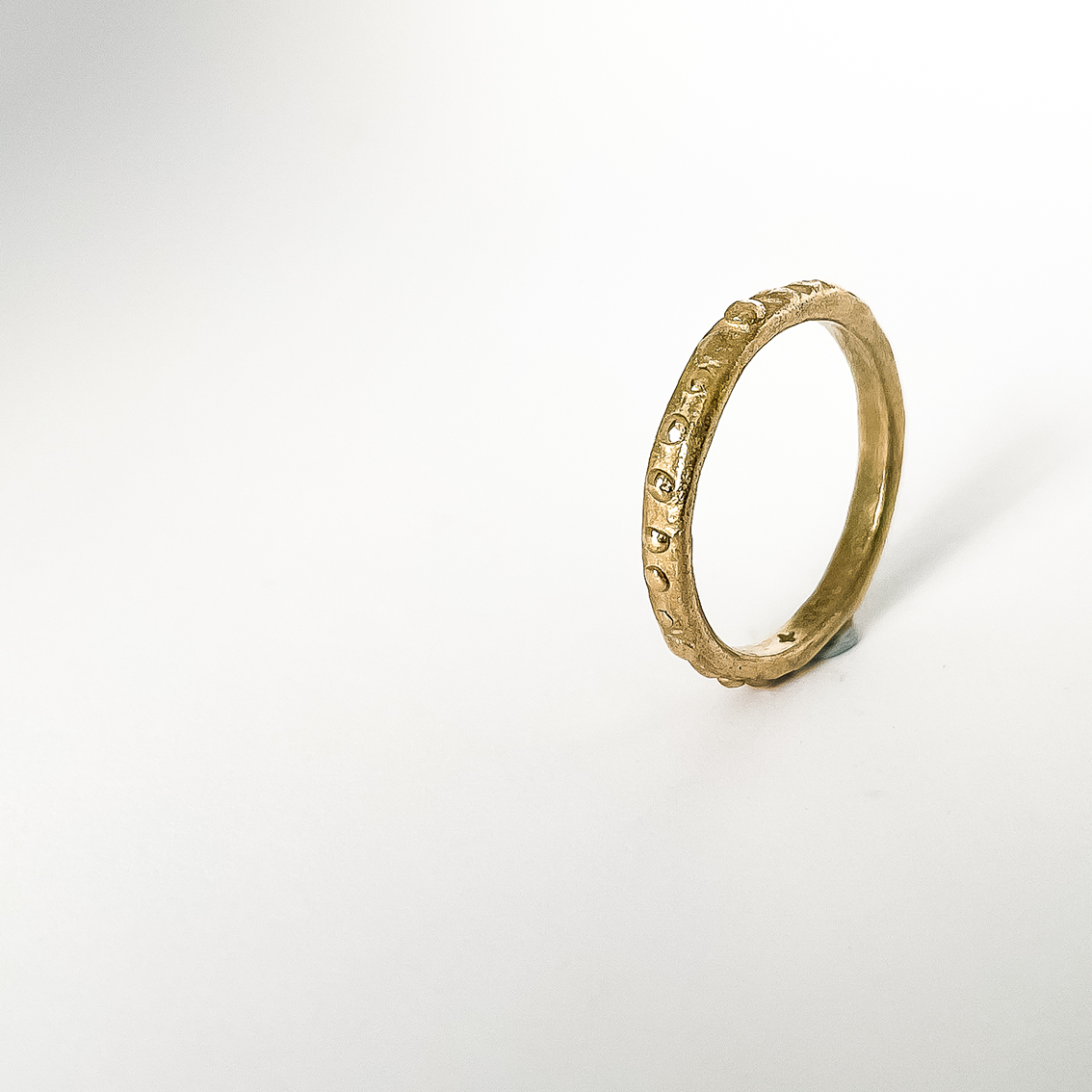 Fluid - 2mm Textured Ring Band - 9ct Yellow Gold