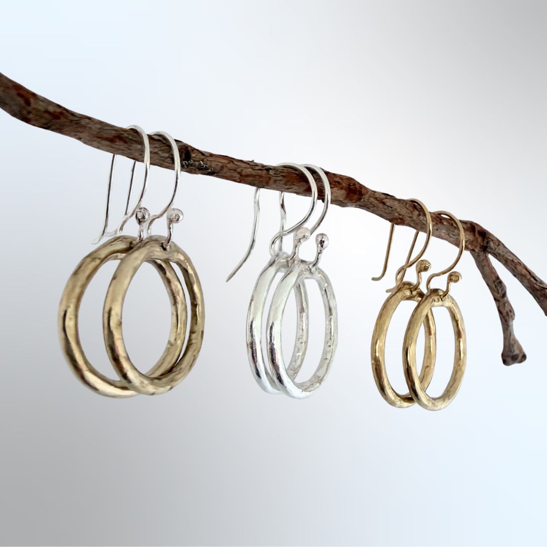 Organic Circle Hoop Earrings