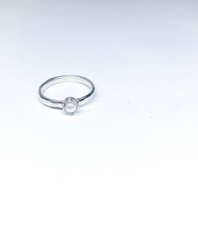 Alba Pearl Stacking Ring - Handmade to Order - HerbertandWilks Jewellery