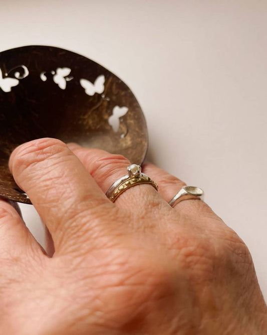 Alba Pearl Stacking Ring - Handmade to Order - HerbertandWilks Jewellery