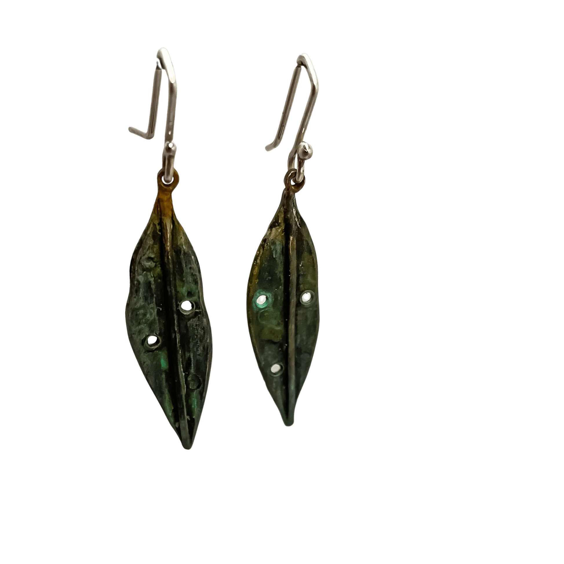 Bronze Pōhutukawa Leaf Pendant Earrings - HerbertandWilks Jewellery