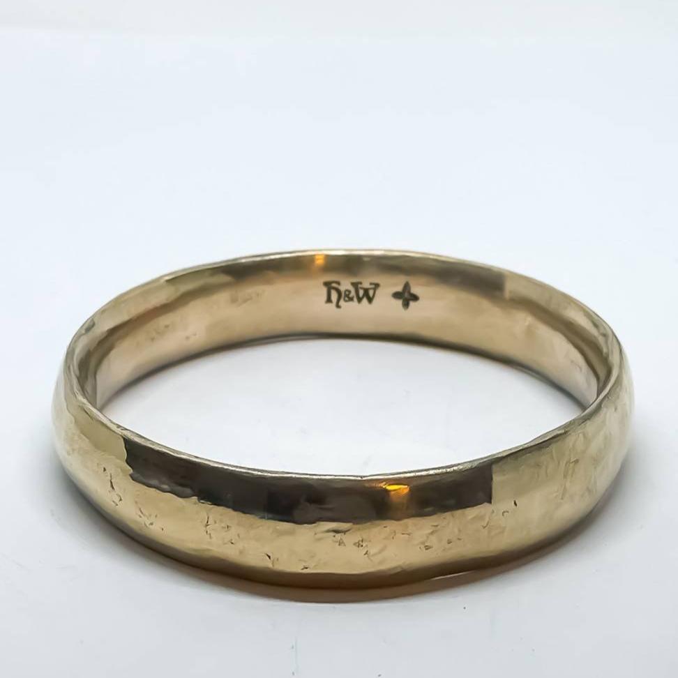 Classic bronze bangle showing width and thickness - timeless minimalist design