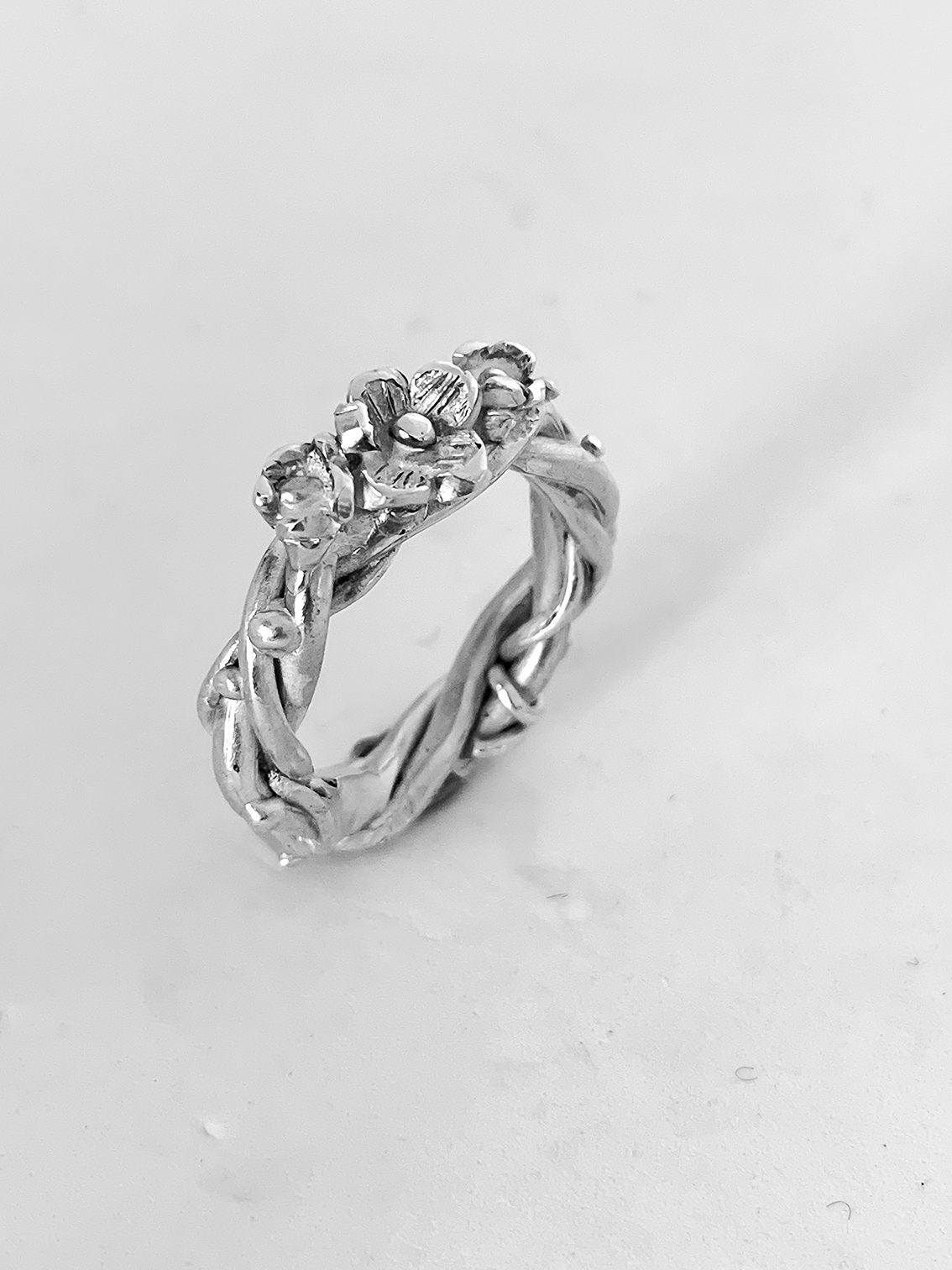 Entwined - Flower Ring - Sterling Silver - HerbertandWilks Jewellery