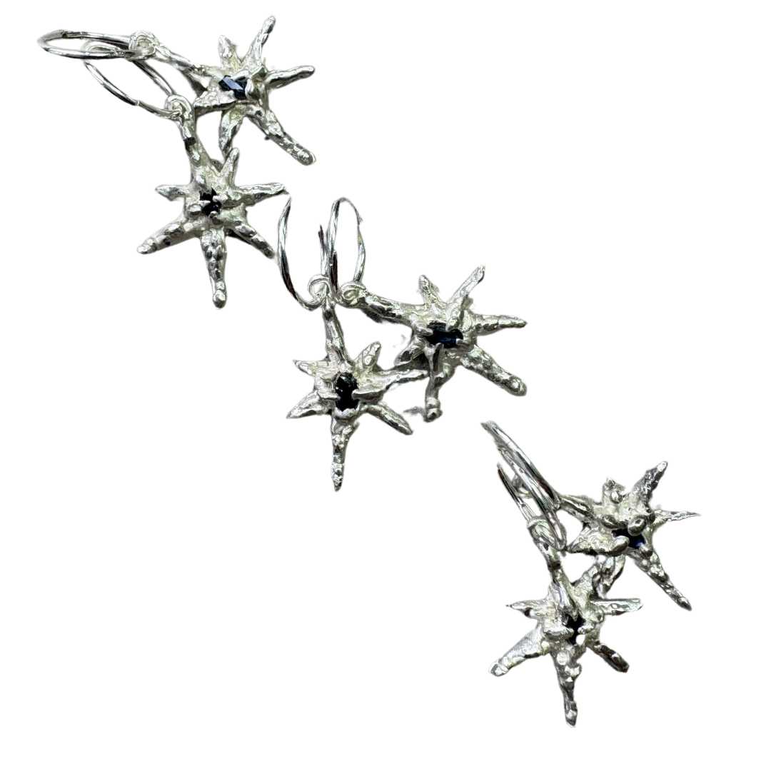 Faerie Star Charm Earrings With Blue Sapphires - HerbertandWilks Jewellery