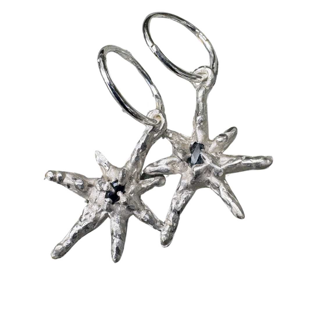 Faerie Star Charm Earrings With Blue Sapphires - HerbertandWilks Jewellery