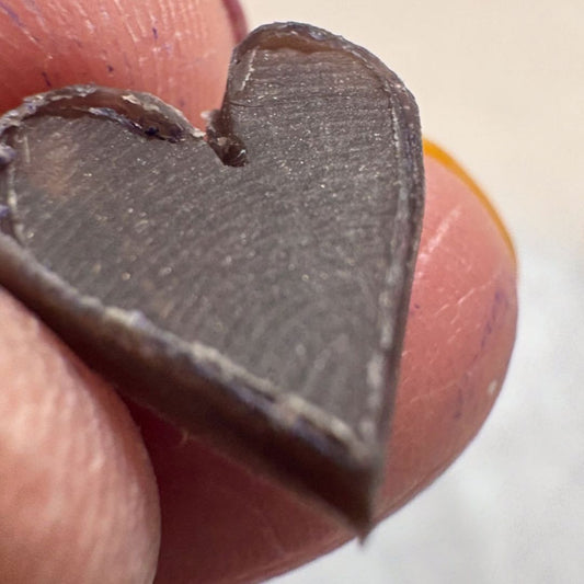 Close-up of fingerprint charm in wax showing unique texture detail
