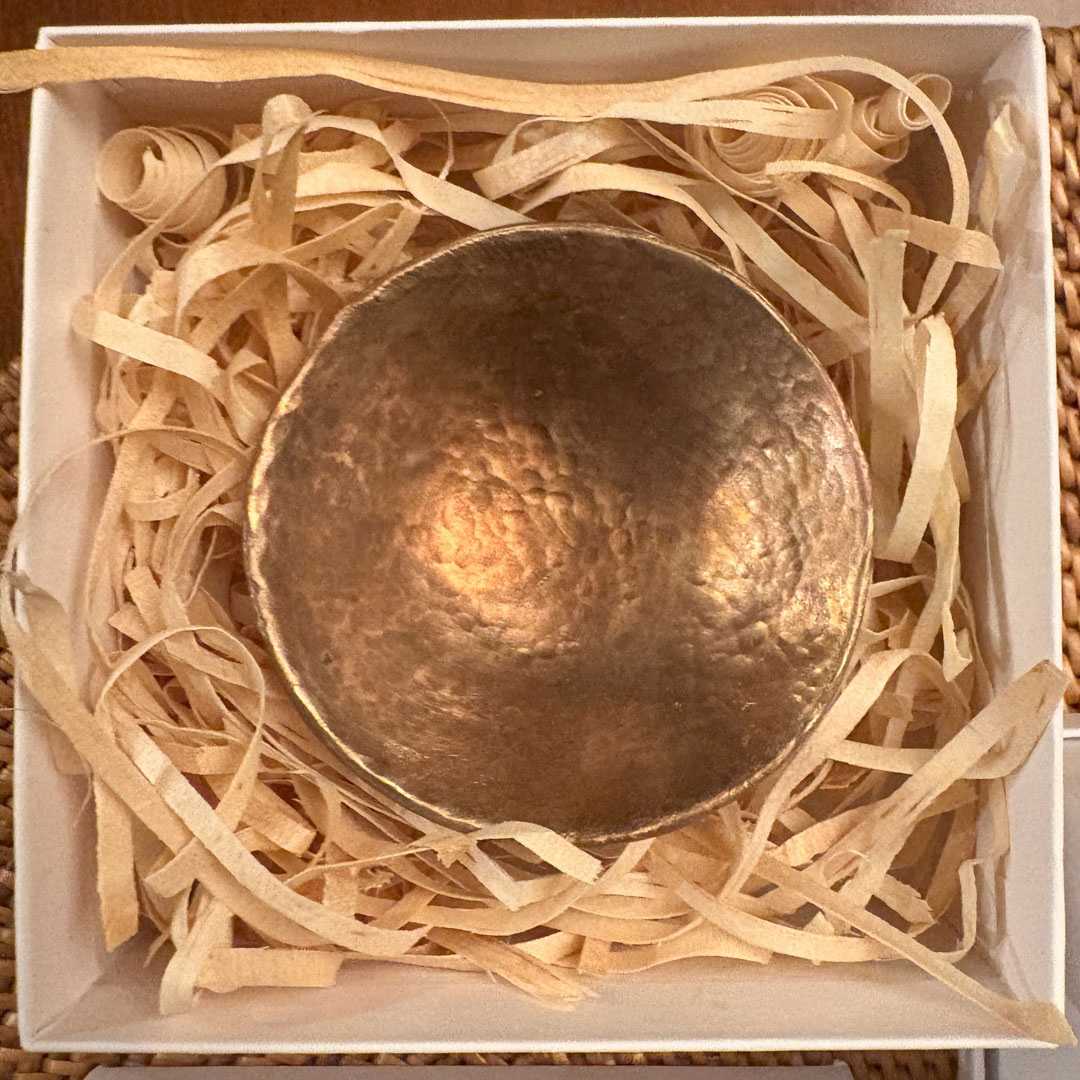 Handmade Cast Bronze Textured Bowl - Vide Poche - Rich Caramel - HerbertandWilks Jewellery