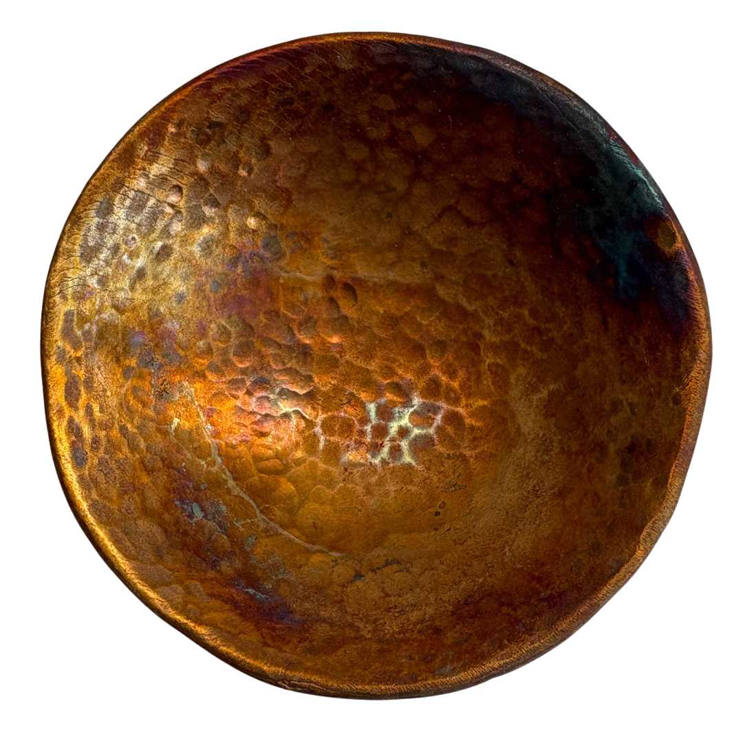Handmade Cast Bronze Textured Bowl - Vide Poche - Rich Caramel - HerbertandWilks Jewellery