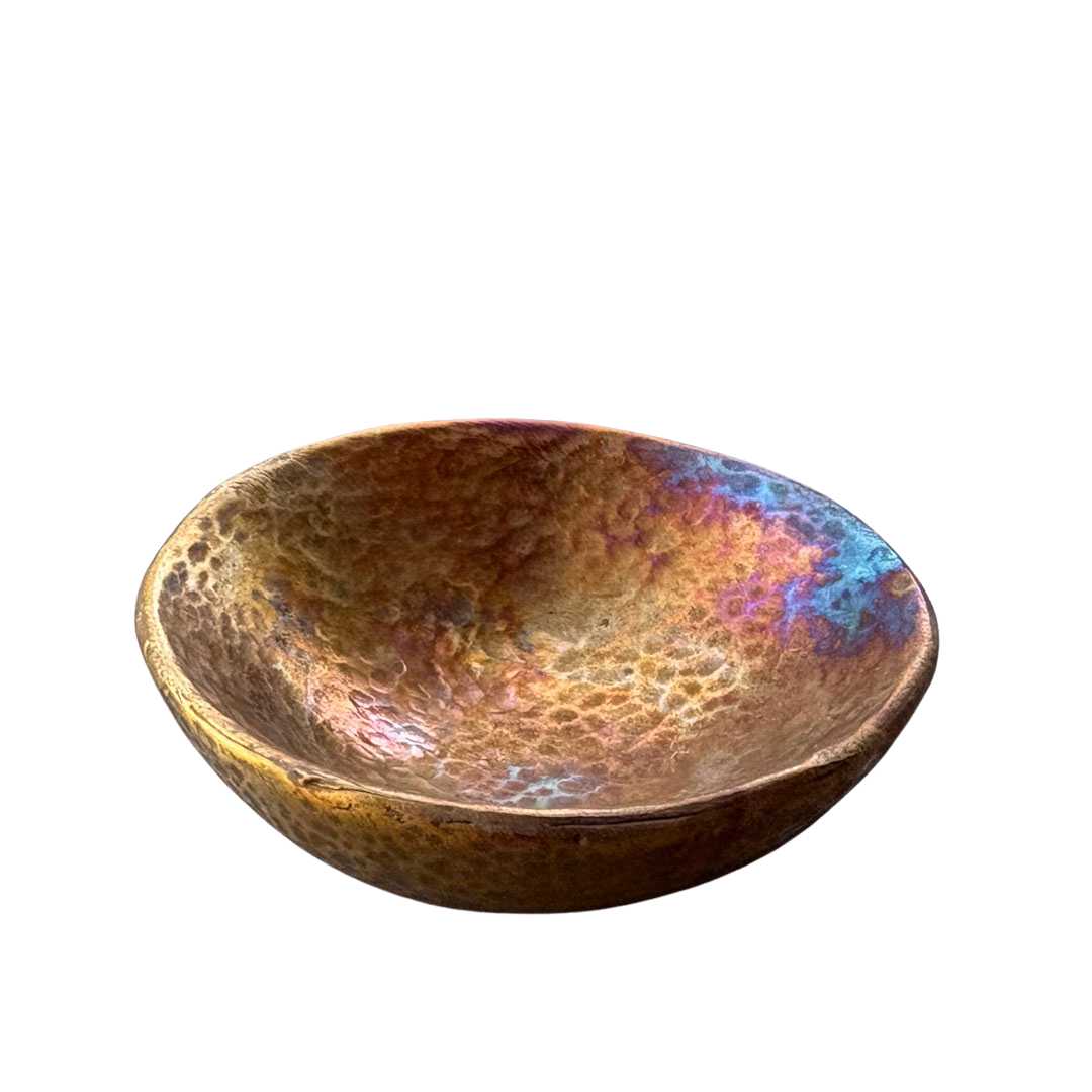Handmade Cast Bronze Textured Bowl - Vide Poche - Rich Caramel - HerbertandWilks Jewellery