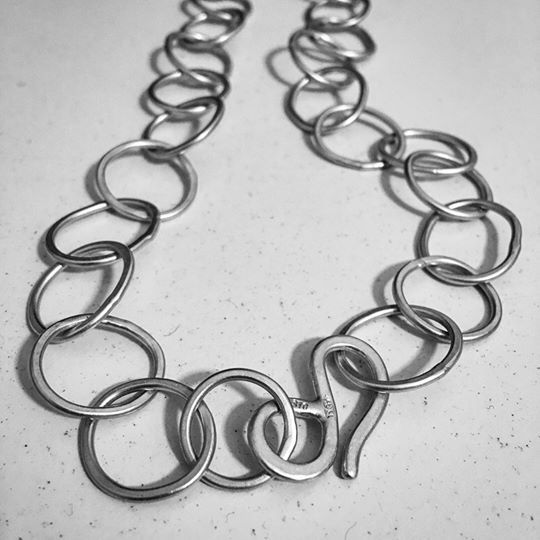 Handmade Organic Circle Chain - Medium weight in Sterling Silver - HerbertandWilks Jewellery