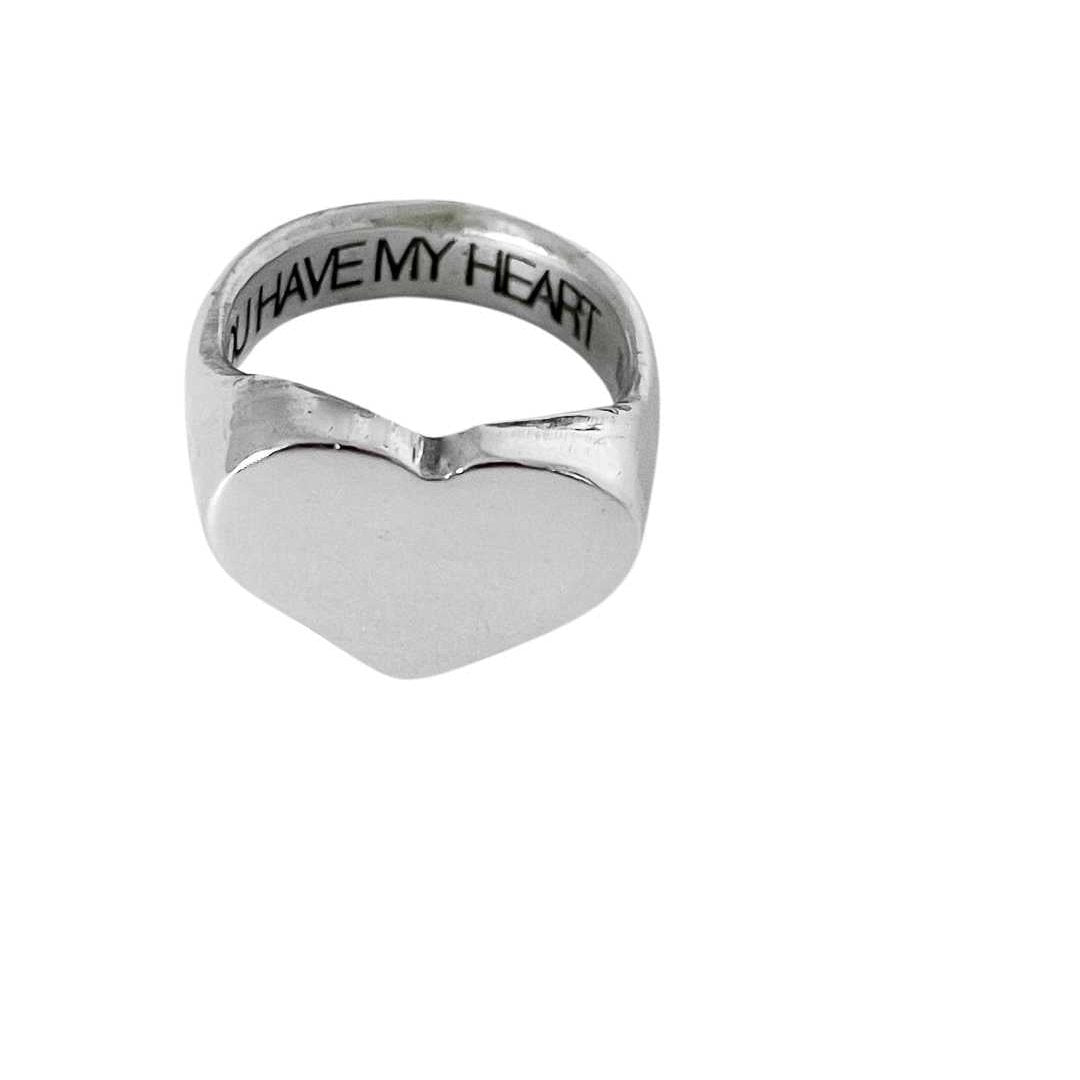 Heart Signet Ring – Sterling Silver - HerbertandWilks Jewellery