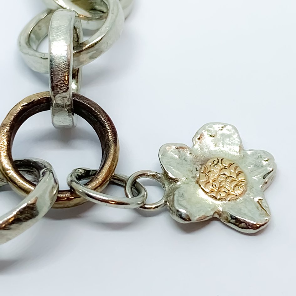 Elixir Chain Elixir Chain Bracelet with Alpine Daisy Charm – Sterling Silver ...