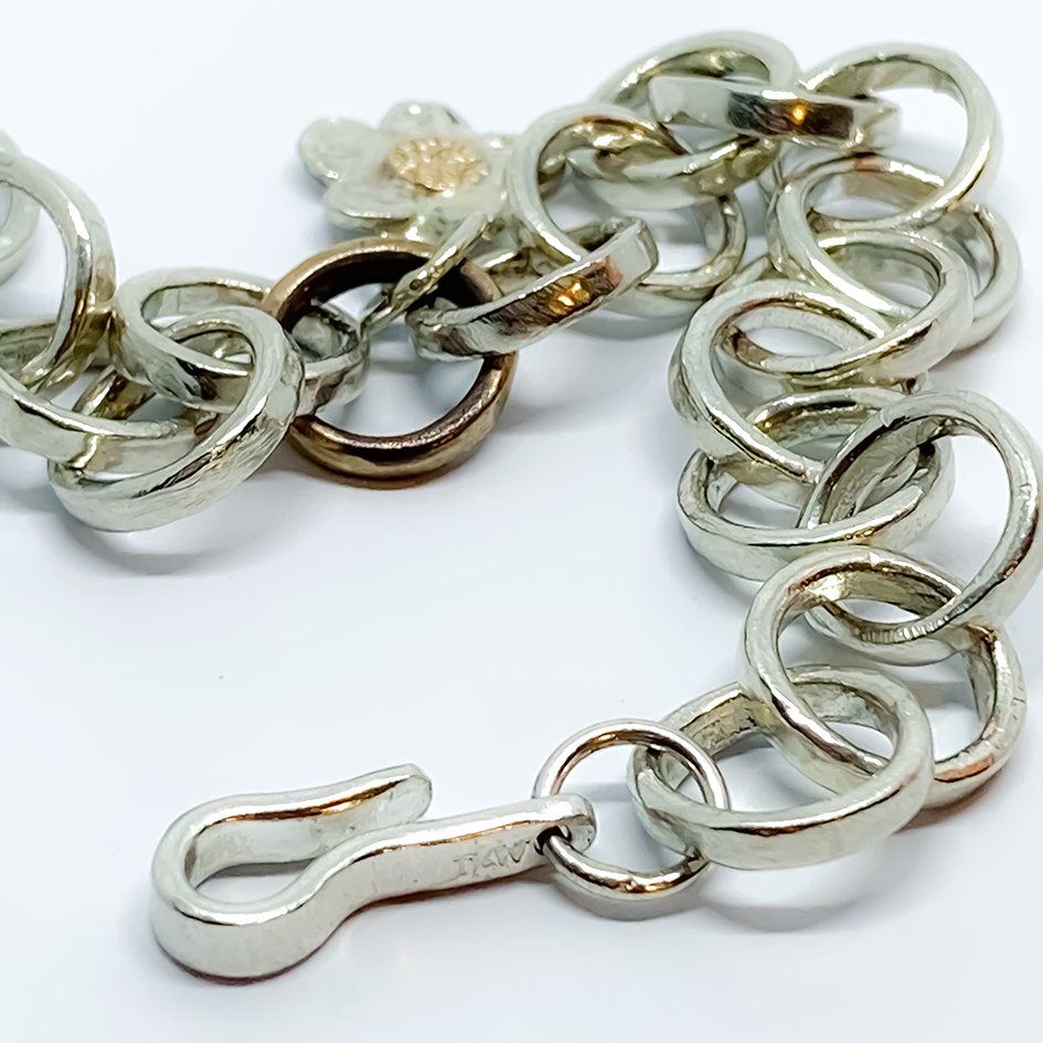 Elixir Chain Elixir Chain Bracelet with Alpine Daisy Charm – Sterling Silver ...
