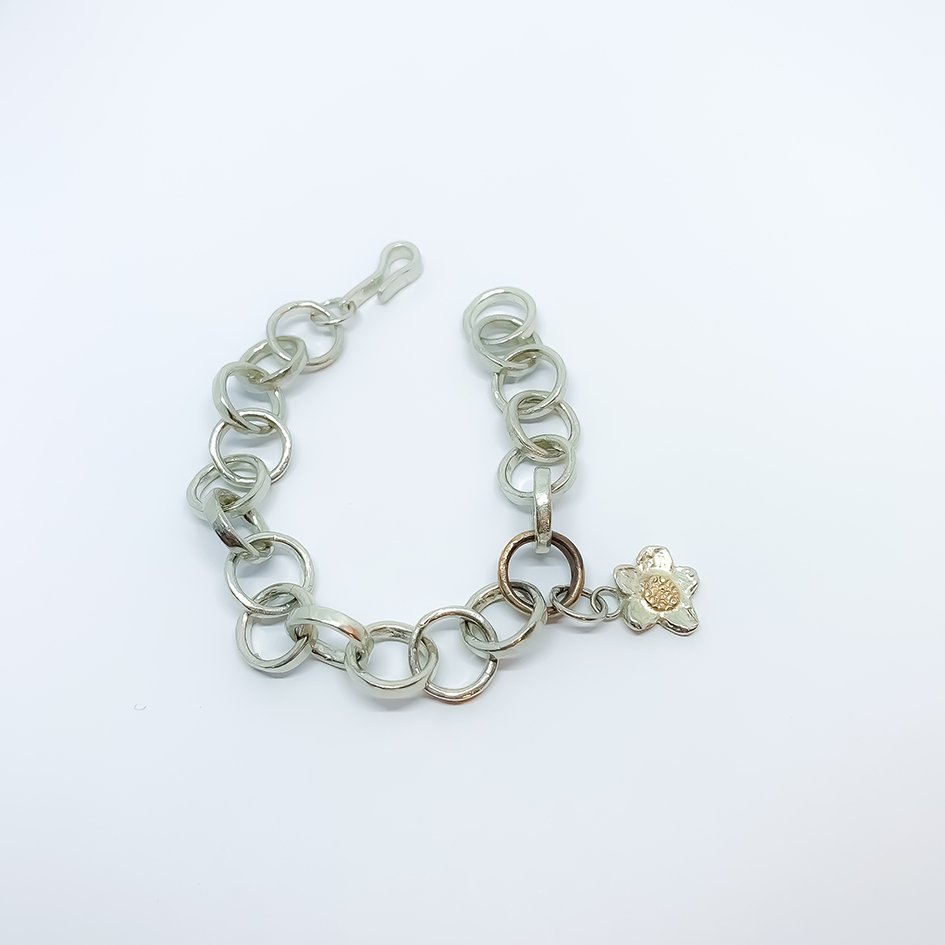 Elixir Chain Elixir Chain Bracelet with Alpine Daisy Charm – Sterling Silver ...
