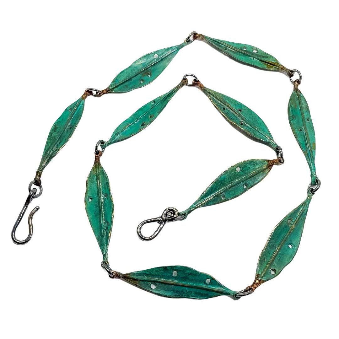 Pohutukawa Leaf Necklace in Bronze, oxidised Sterling Silver - HerbertandWilks Jewellery