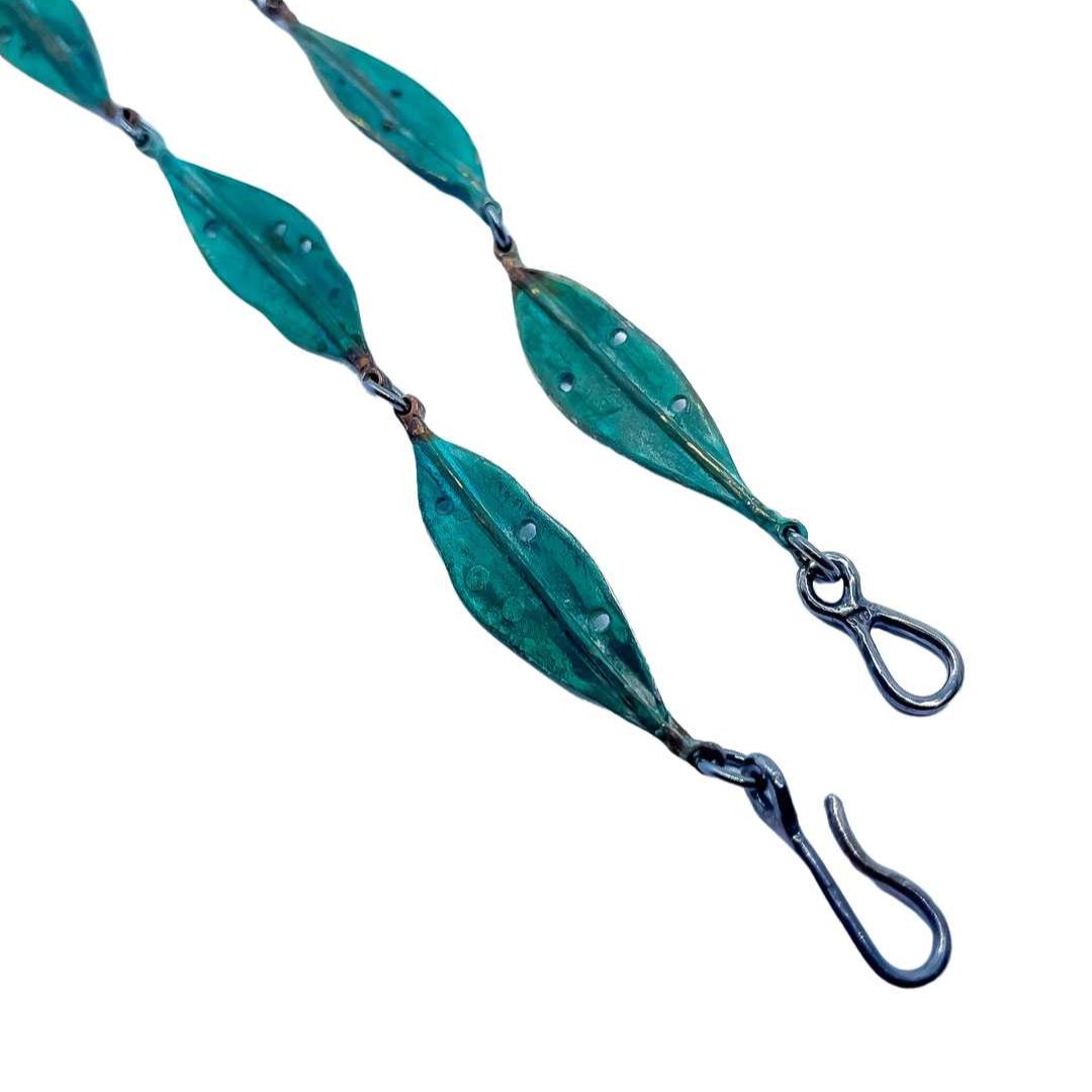 Pohutukawa Leaf Necklace in Bronze, oxidised Sterling Silver - HerbertandWilks Jewellery