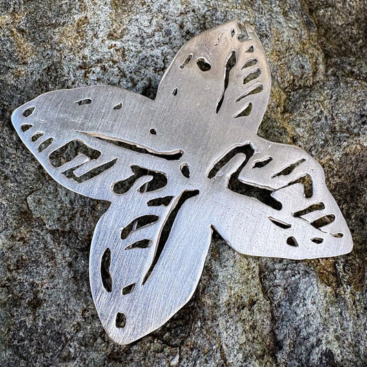 The Origin Brooch – Four - Petal Geometric Flower in Sterling Silver - HerbertandWilks Jewellery