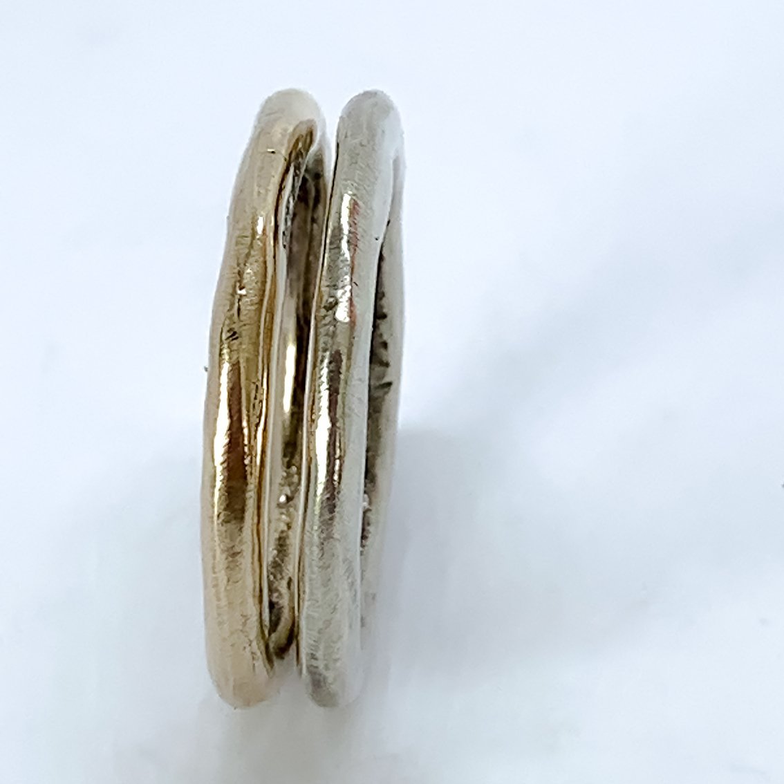 The Sun and The Moon Stacking Rings - 9ct Yellow and White Gold - Size L - HerbertandWilks Jewellery