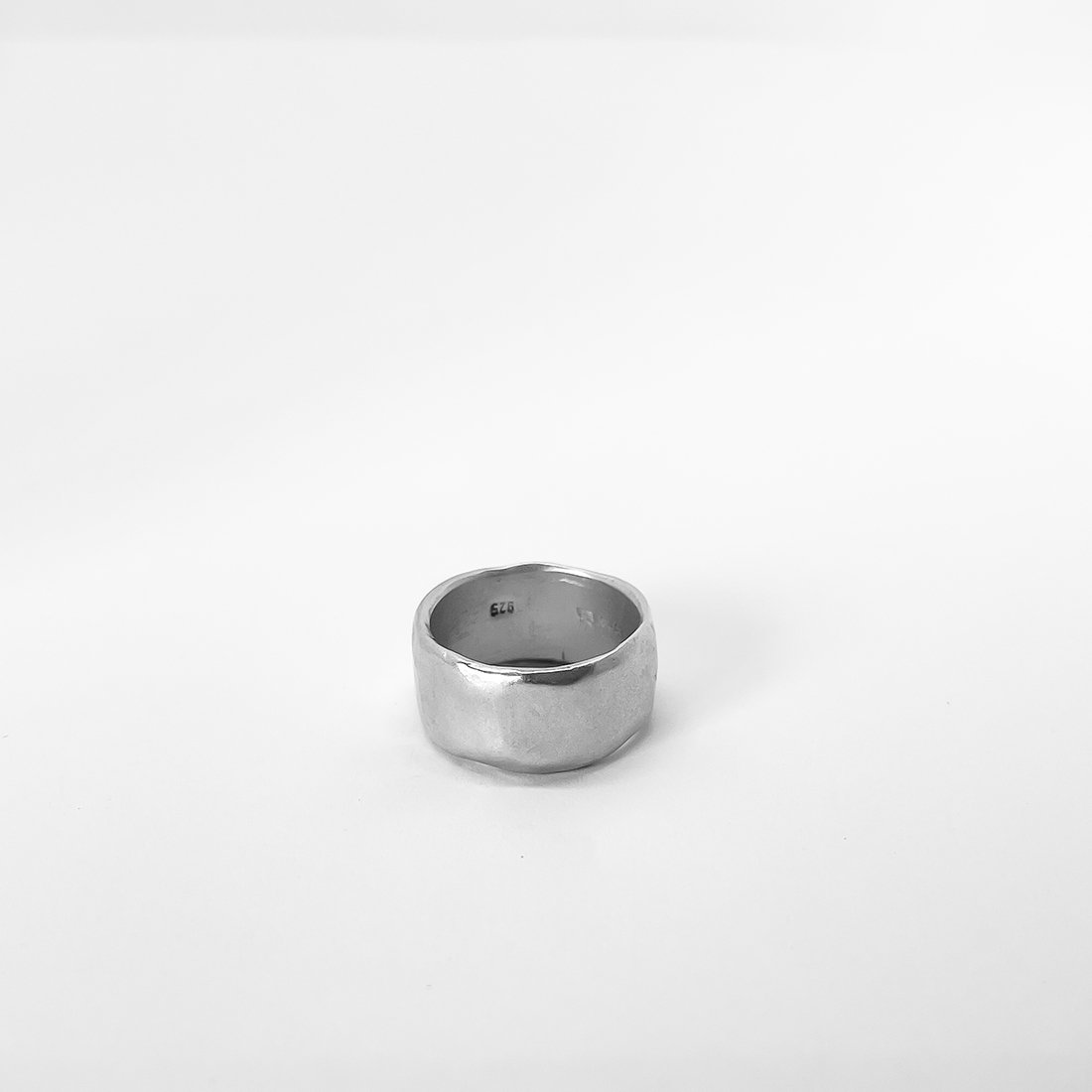 Wide Band - Organic Ring - Sterling Silver - Size H 1/2 - HerbertandWilks Jewellery