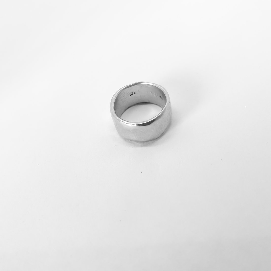 Wide Band - Organic Ring - Sterling Silver - Size H 1/2 - HerbertandWilks Jewellery