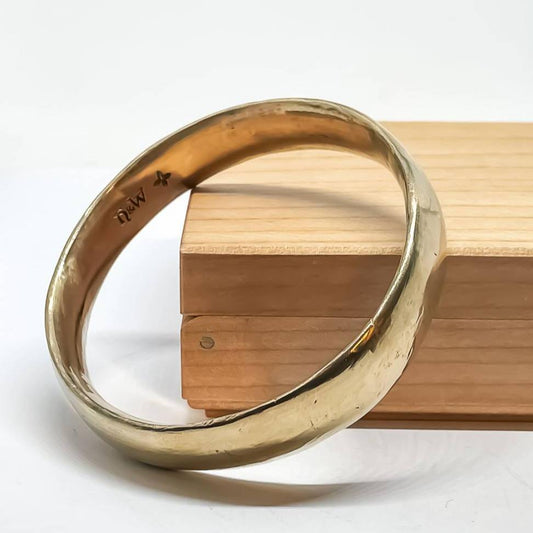 Wide solid bronze bangle bracelet with smooth finish - handmade NZ jewellery
