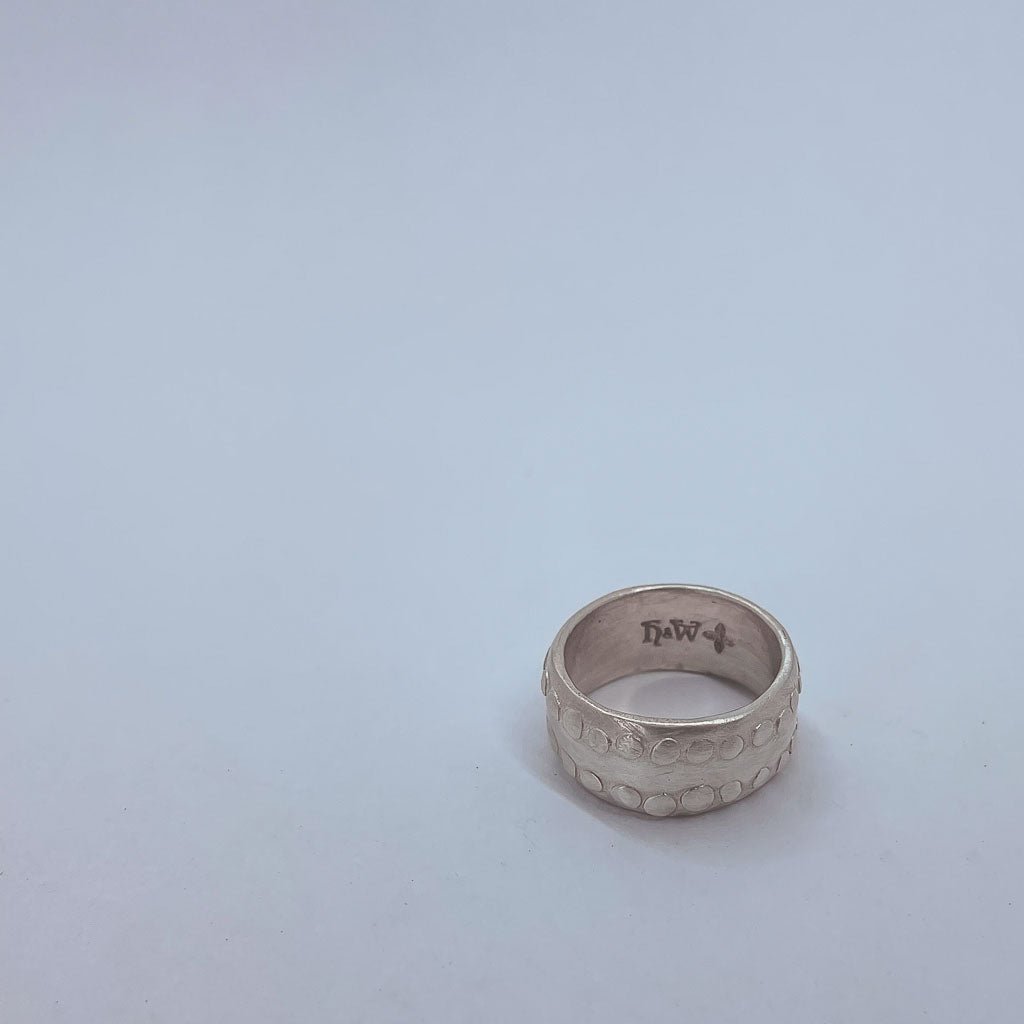 Wide Textured Band in Sterling Silver - Fluid Ring - V3 - HerbertandWilks Jewellery