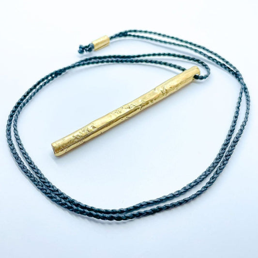 Wrapped Cylindrical Pendant - 18ct Gold Plate - HerbertandWilks Jewellery