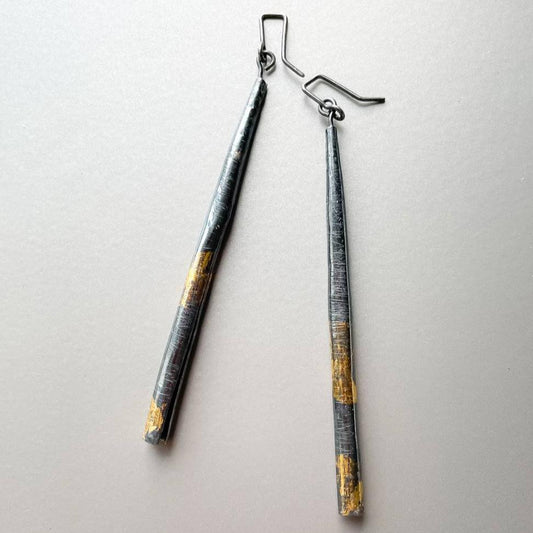 Wrapped Long Narrow Pendant Earrings - HerbertandWilks Jewellery