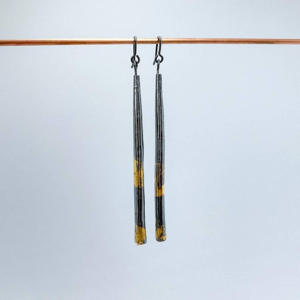 Wrapped Long Narrow Pendant Earrings - HerbertandWilks Jewellery