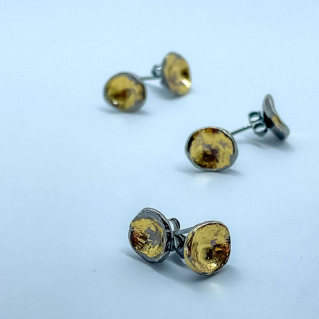 Wrapped Small Concave Stud Earrings - HerbertandWilks Jewellery