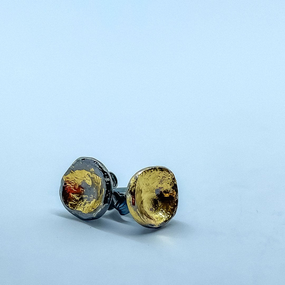 Wrapped Small Concave Stud Earrings - HerbertandWilks Jewellery