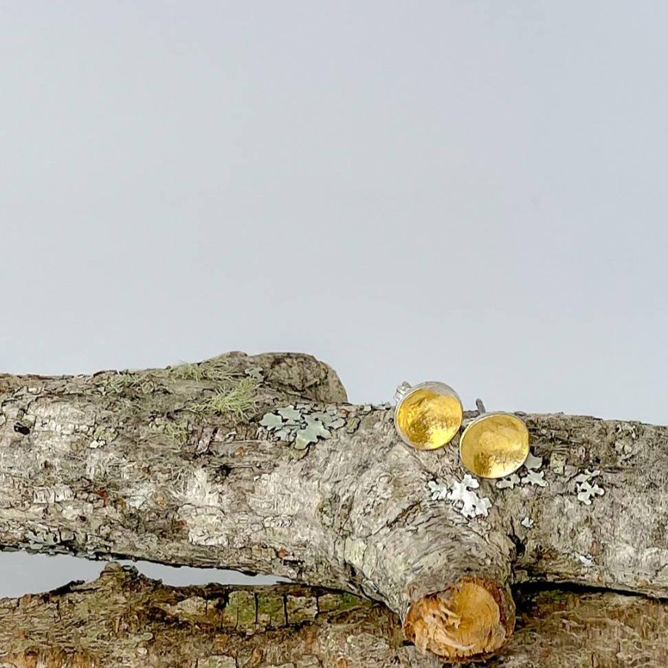 Wrapped Small Concave Stud Earrings - HerbertandWilks Jewellery